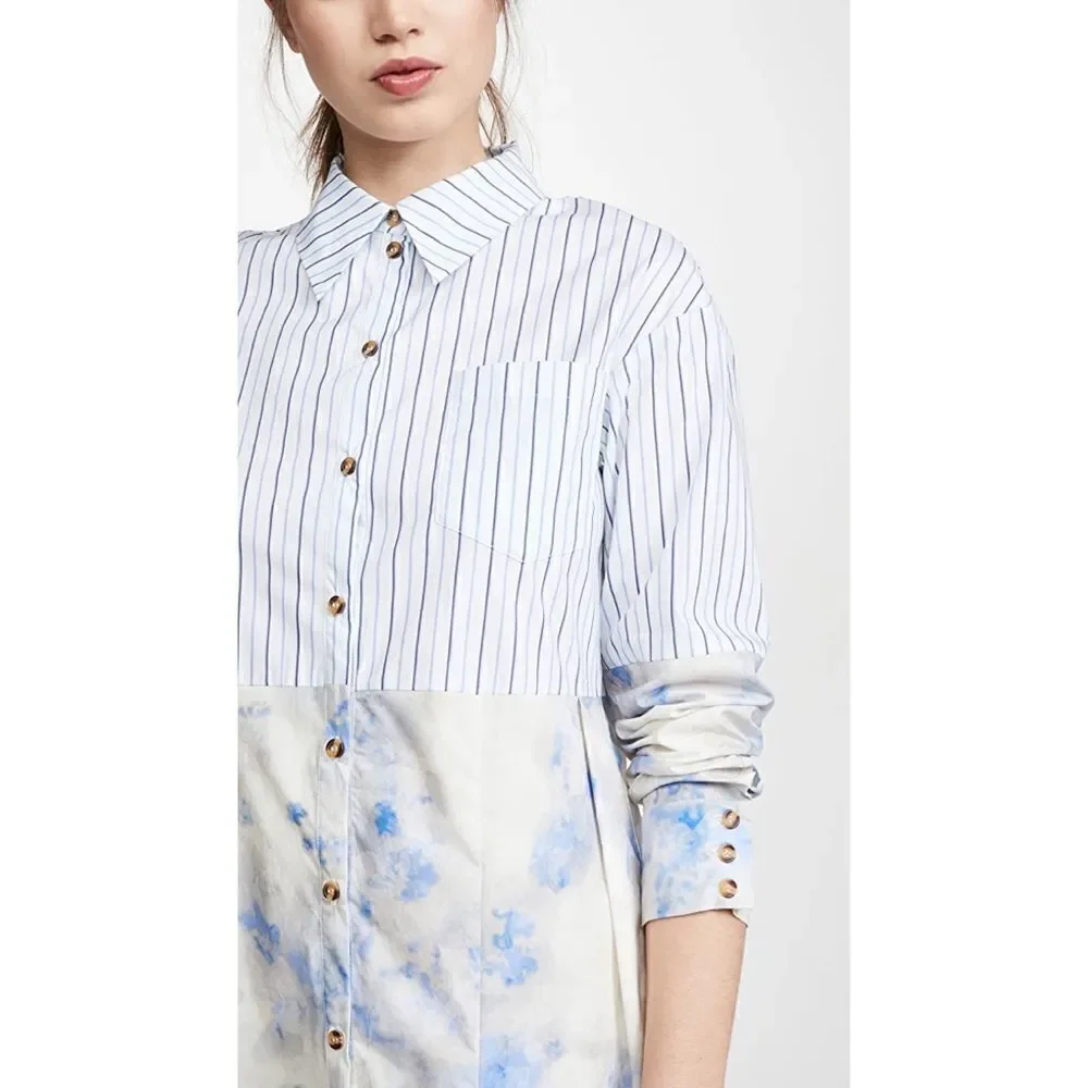 Baum Und Pferdgarten Adelma Top Striped Shirt Dress Blue Size 36